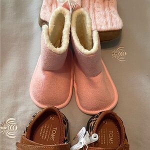 Toms Leopard, Pink Baby boots, pink slippers
